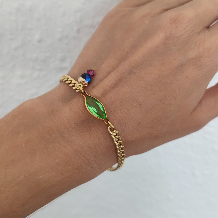 braceletervertbleurose_1 Bracelet Vert, bleu rose. Collection Chanaz - La fabrique Re belle